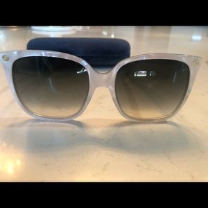 Gucci White Square Sunglasses